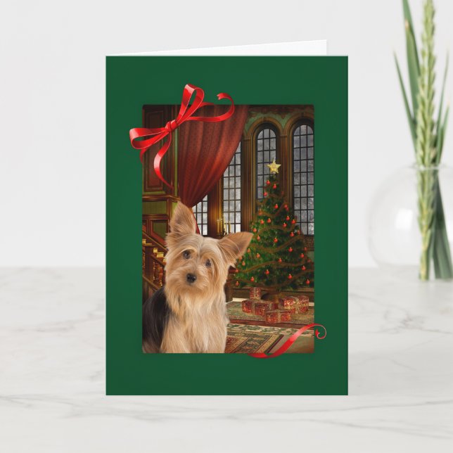 Tarjeta Navidades de Yorkie (Anverso)