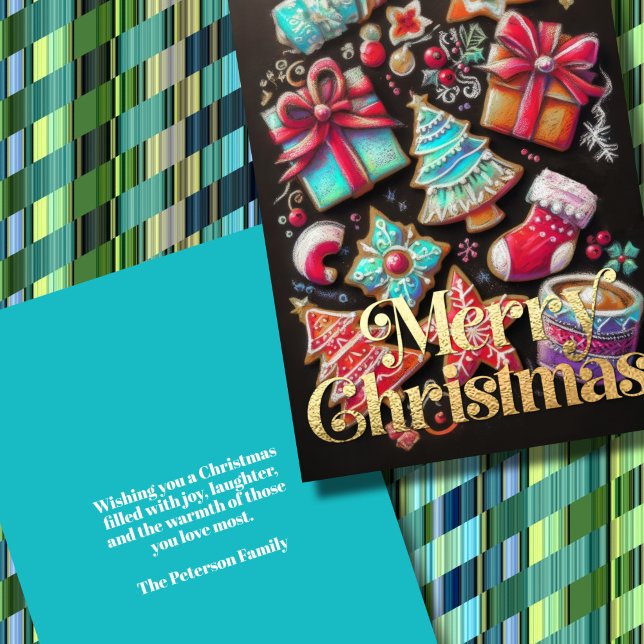 Tarjeta Navidades decorados con dibujos de chalk Cookies B (Subido por el creador)