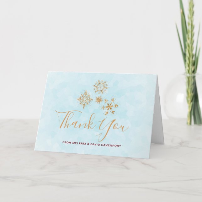 Tarjeta Navidades decorativos de copos de nieve de oro gra (Anverso)