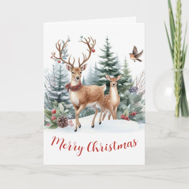 Tarjeta Navidades Deer Holiday (Anverso)