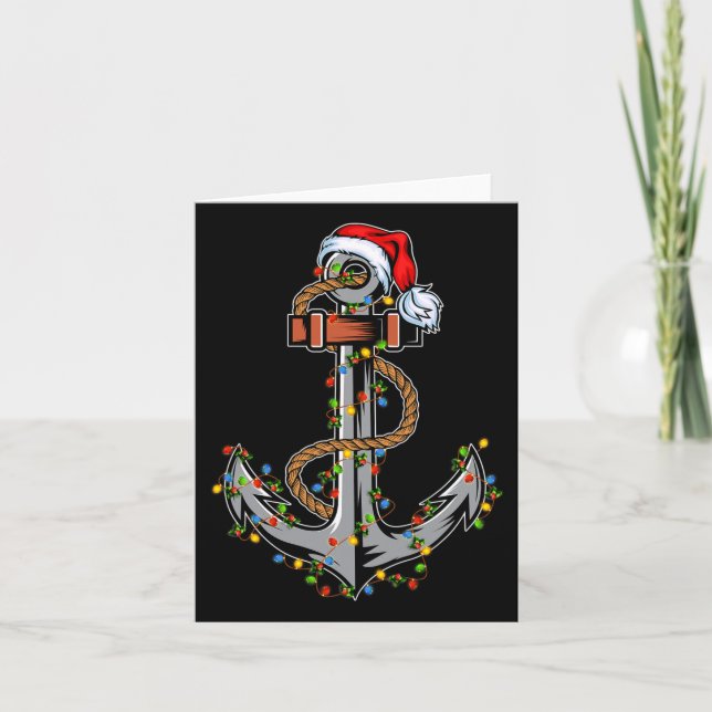 Tarjeta Navidades del Anclaje Vela de Santa Boating (Anverso)