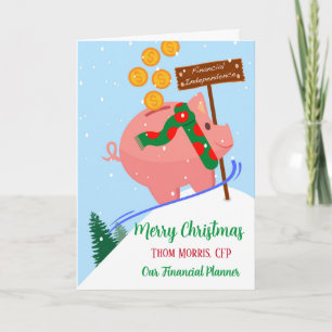 Tarjeta Navidades del Banco Piggy de Planner Financiero