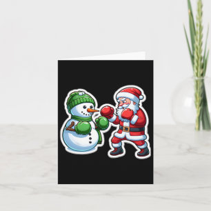 Tarjeta Navidades del Boxeo de Santa Claus Snowman