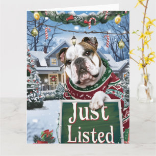Tarjeta Navidades del bulldog Dog Festix Realtor