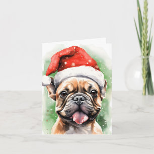 Tarjeta Navidades del Bulldog francés pinchan obras de art