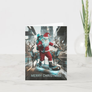 Tarjeta Navidades del Ciberpunk Santa Claus