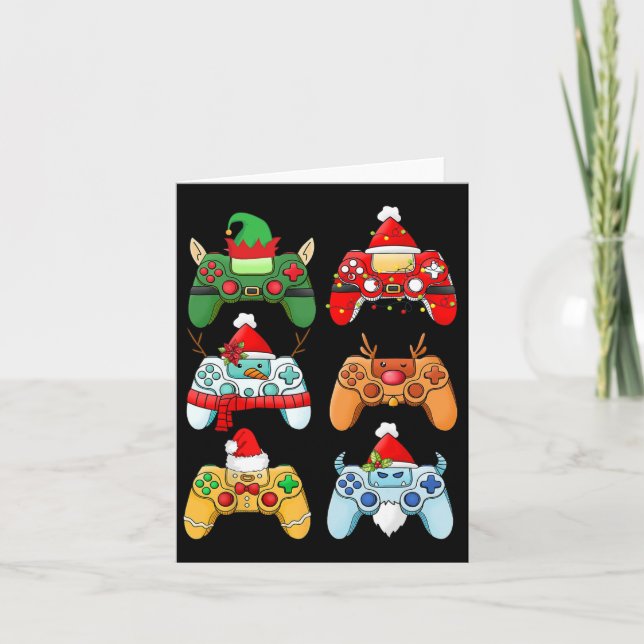 Tarjeta Navidades del controlador de juegos Santa Hat Game (Anverso)