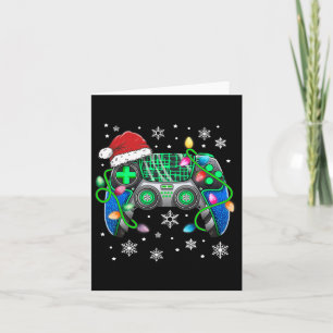 Tarjeta Navidades del controlador de videojuegos Santa Hat