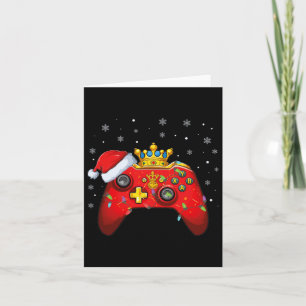 Tarjeta Navidades del controlador de videojuegos Santa Hat