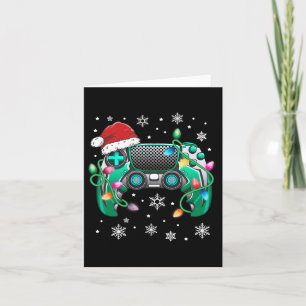 Tarjeta Navidades del controlador de videojuegos Santa Hat