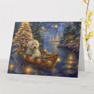 Tarjeta Navidades del Coton De Tulear: Viaje festivo