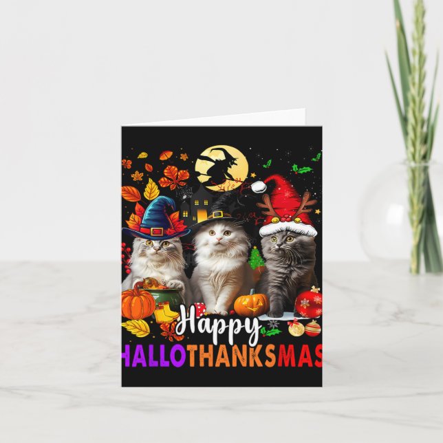 Tarjeta Navidades del Día de Acción de Gracias de Hallowee (Anverso)