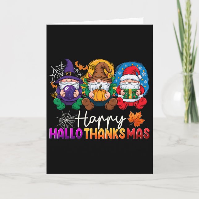 Tarjeta Navidades del Día de Acción de Gracias de Hallowee (Anverso)