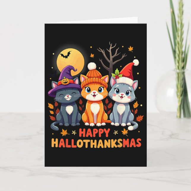 Tarjeta Navidades del Día de Acción de Gracias de Hallowee (Anverso)