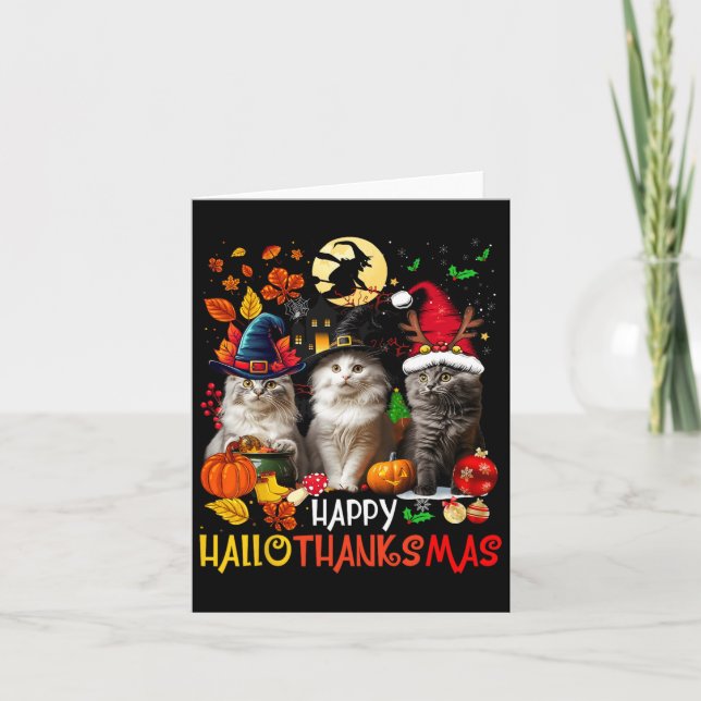 Tarjeta Navidades del Día de Acción de Gracias de Hallowee (Anverso)