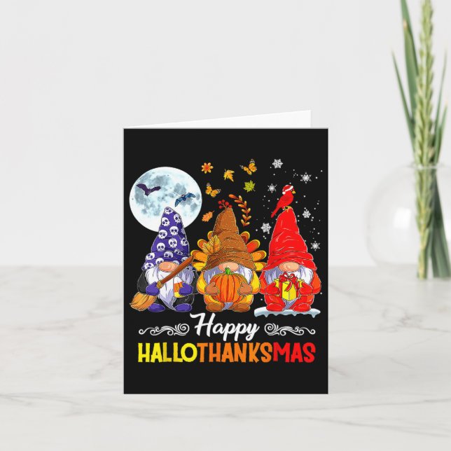Tarjeta Navidades del Día de Acción de Gracias de Hallowee (Anverso)