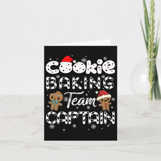 Tarjeta Navidades del equipo de Cookie Baking Captain Ging (Anverso)