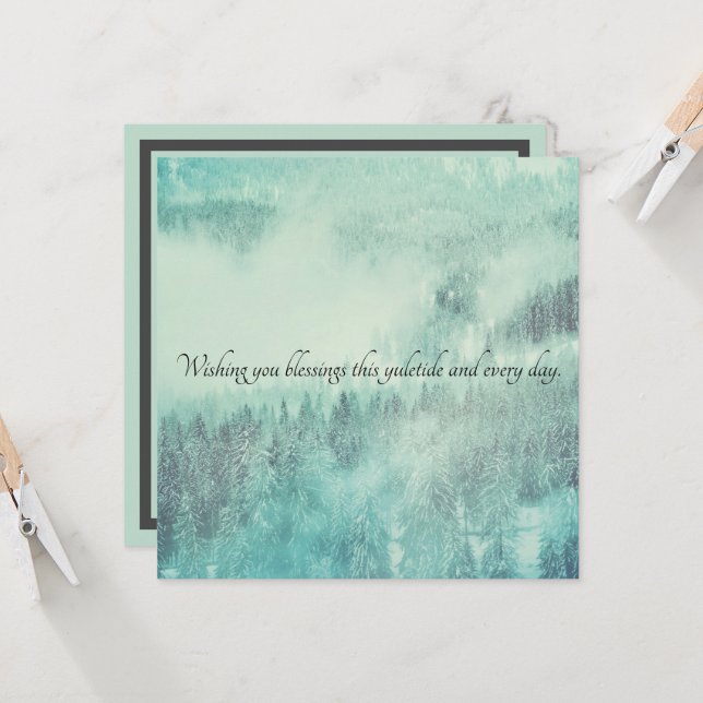 Tarjeta Navidades del Evergreen Forest Winter Solsticio (Anverso/Reverso In Situ)