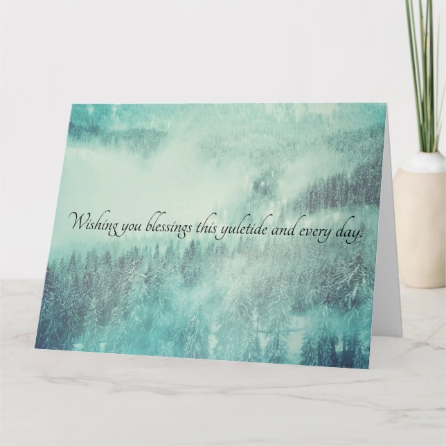 Tarjeta Navidades del Evergreen Forest Winter Solsticio (Anverso)