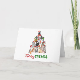 Tarjeta Navidades del Gato Gato del Árbol de Navidad