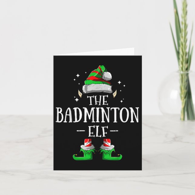 Tarjeta Navidades del grupo familiar Badminton Elf Matchin (Anverso)