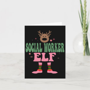 Tarjeta Navidades del grupo familiar Elf Xmas, trabajador