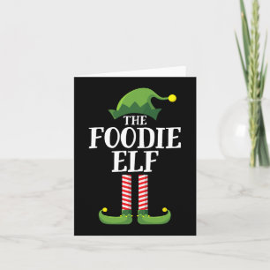 Tarjeta Navidades del grupo familiar Foodie Elf Matching F