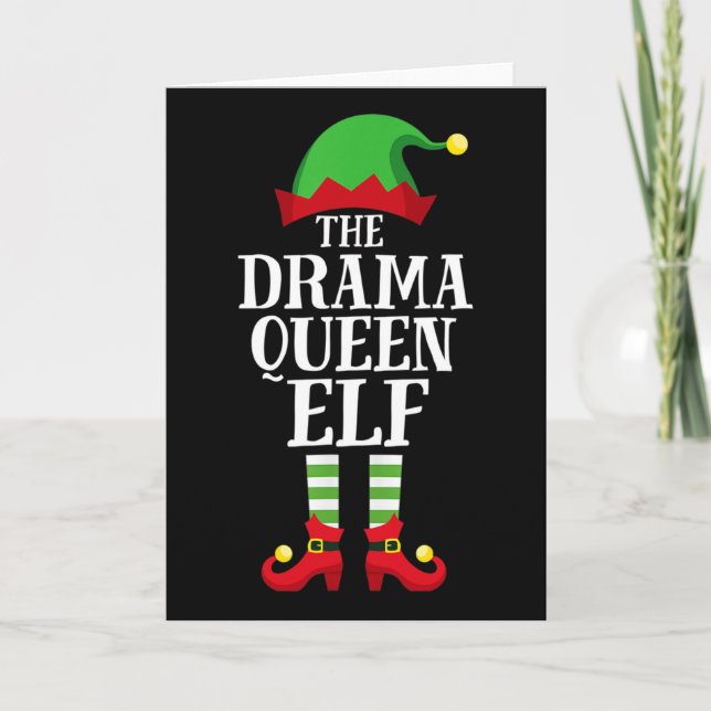 Tarjeta Navidades del grupo familiar "Queen Elf" de Drama (Anverso)