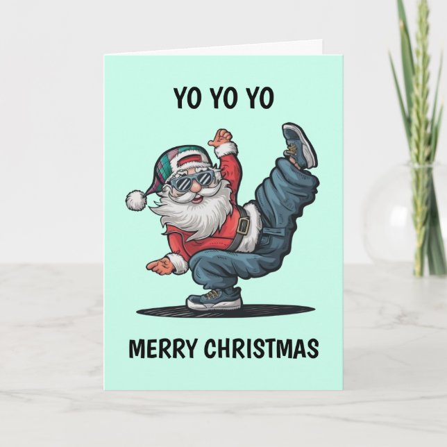 Tarjeta Navidades del Hip Hop Santa Claus (Anverso)