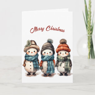 Tarjeta Navidades del Ilustracion de Snowmen, un hombre so