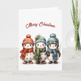 Tarjeta Navidades del Ilustracion Winter Snowmen
