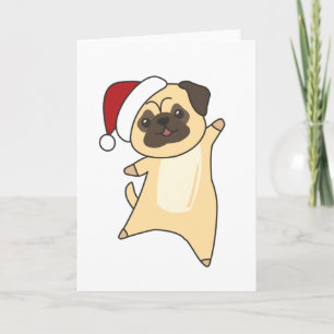 Tarjeta Navidades del Mops Nieve Animales De Invierno Perr