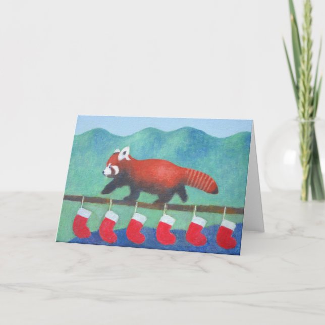 Tarjeta Navidades del Panda Rojo (Anverso)
