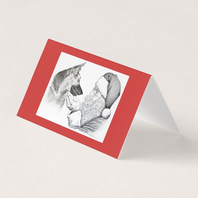 Tarjeta Navidades del Pastor de Santa y Alemania (Anverso)