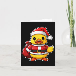 Tarjeta Navidades del pato de caucho de Santa Claus navide