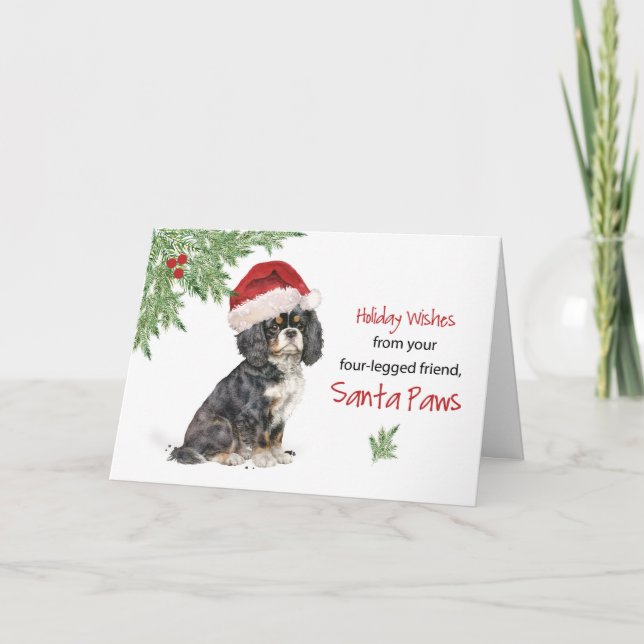 Tarjeta Navidades Del Perro Cavalier King Charles Spaniel (Anverso)