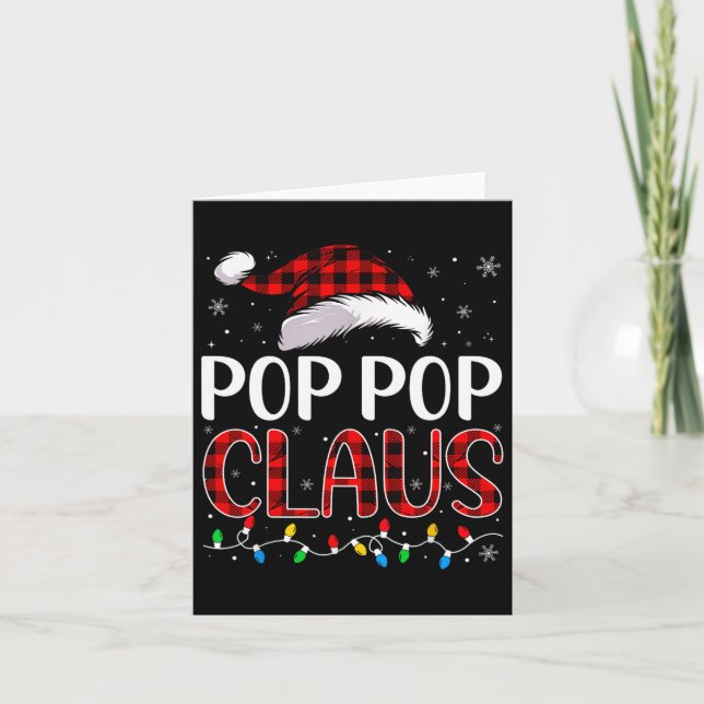 Tarjeta Navidades del Pop Pop Claus alumbran a familia coi (Anverso)