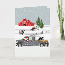 Tarjeta Navidades del Rancho de Granjas del Oeste de Santa