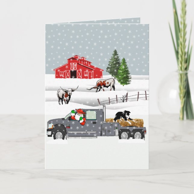 Tarjeta Navidades del Rancho de Granjas del Oeste de Santa (Anverso)