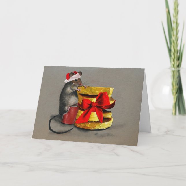 Tarjeta Navidades del ratón de casa (Anverso)