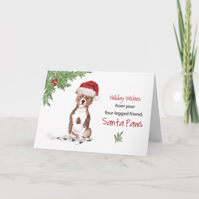 Tarjeta Navidades del Staffordshire Bull Terrier De Perro (Anverso)