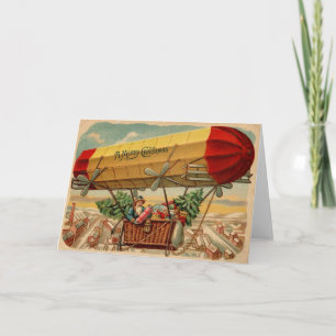 Tarjeta Navidades del Steampunk Dirigibles I