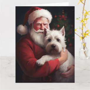 Tarjeta Navidades del West Highland White Terrier Santa Cl