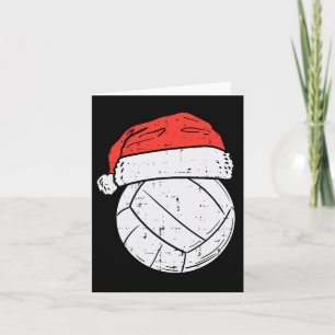 Tarjeta Navidades deportivos de voleibol Santa Hat