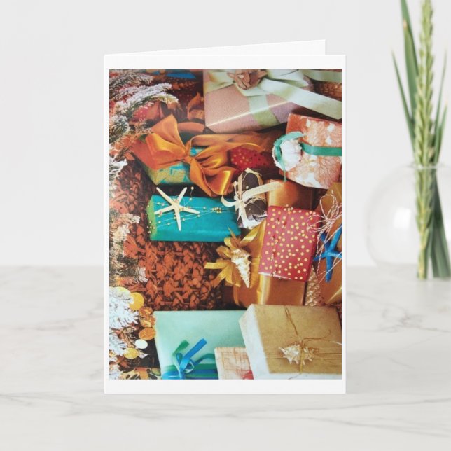 TARJETA NAVIDADES DESEAN FAMILIA, AMIGOS Y FELICIDAD (Anverso)