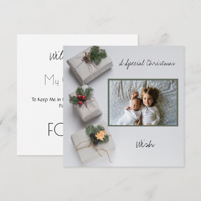 Tarjeta Navidades desean una propuesta de padrino para fot (Anverso / Reverso)
