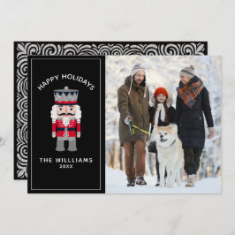 Tarjeta Navidades desnudos Red Black Elegant Photo