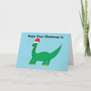 Tarjeta Navidades Dinosaur Brontosaurus Funny Personalize