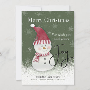 Tarjeta Navidades disfrutan la personalidad de Snowman