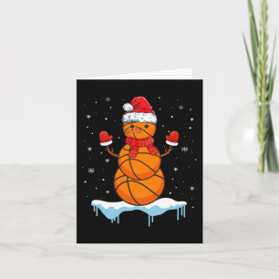 Tarjeta Navidades divertidos Baloncesto Santa Snowman